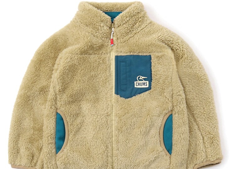 CHUMS チャムス　Kid’s Bonding Fleece Jacket　キッズ ボンディングフリースジャケット(アウター／フリース) ベージュ  | Namche Bazar