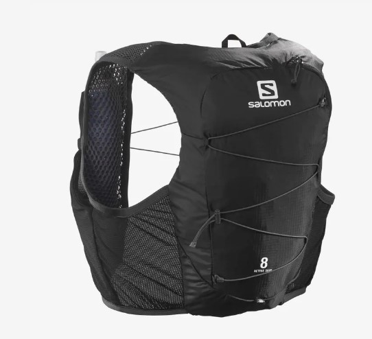 SALOMON サロモン ACTIVE SKIN 8 with flasks ブラック トレラン用 